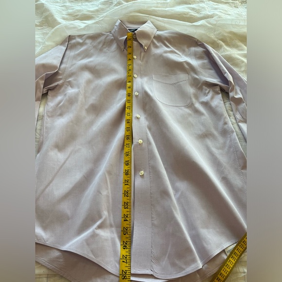 LandsEnd Men’s 15 1/2x33 Lavender Long Sleeve Button Down Dress Shirt - Picture 8 of 12